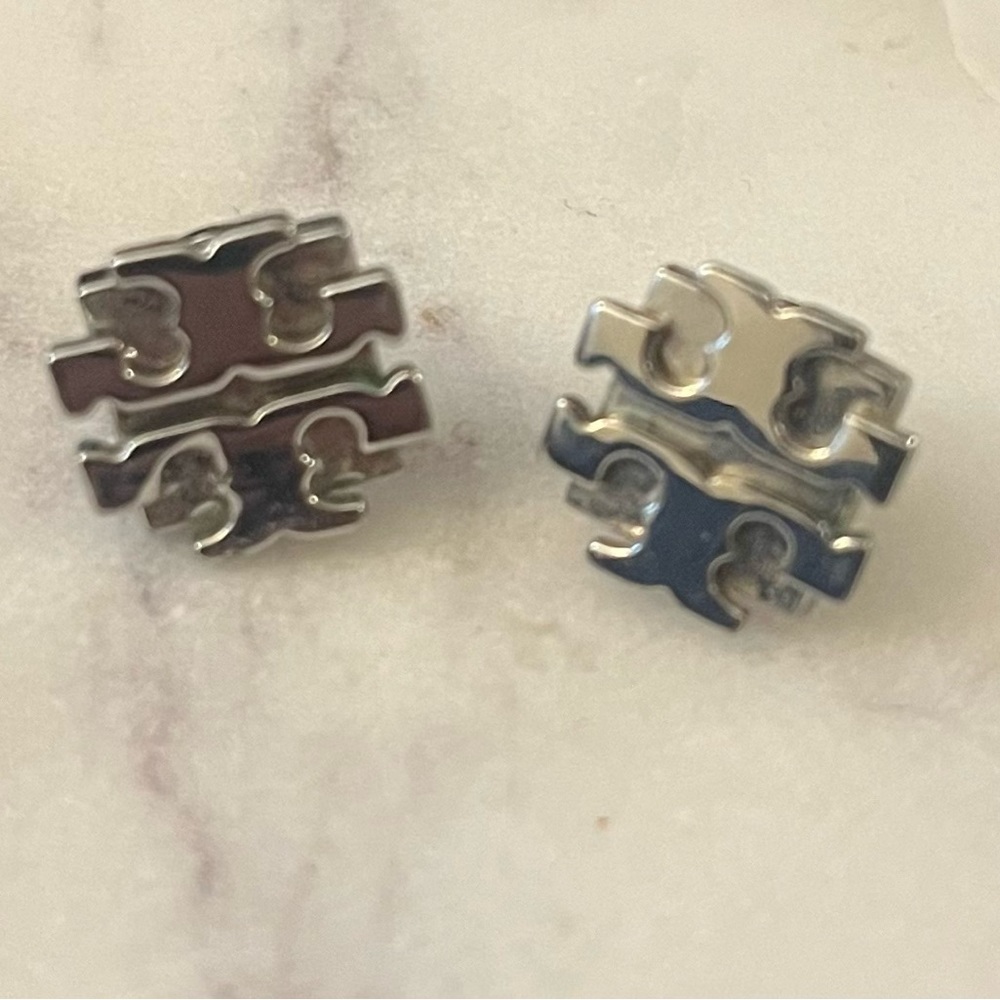 Tory Burch Miller Logo Stud Earrings